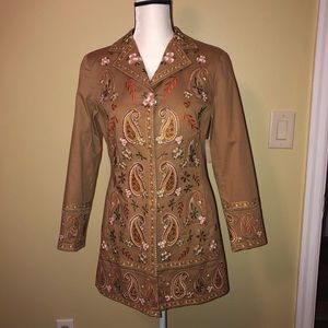 Coldwater creek woman’s embroidered jacket